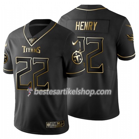 Herren Tennessee Titans Trikot Derrick Henry 22 Nike Schwarz Golden Edition 100th